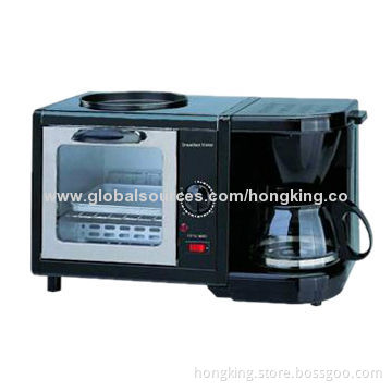 3-in-1 Breakfast Maker with Oven Toaster, Coffee Maker and GriddleNew